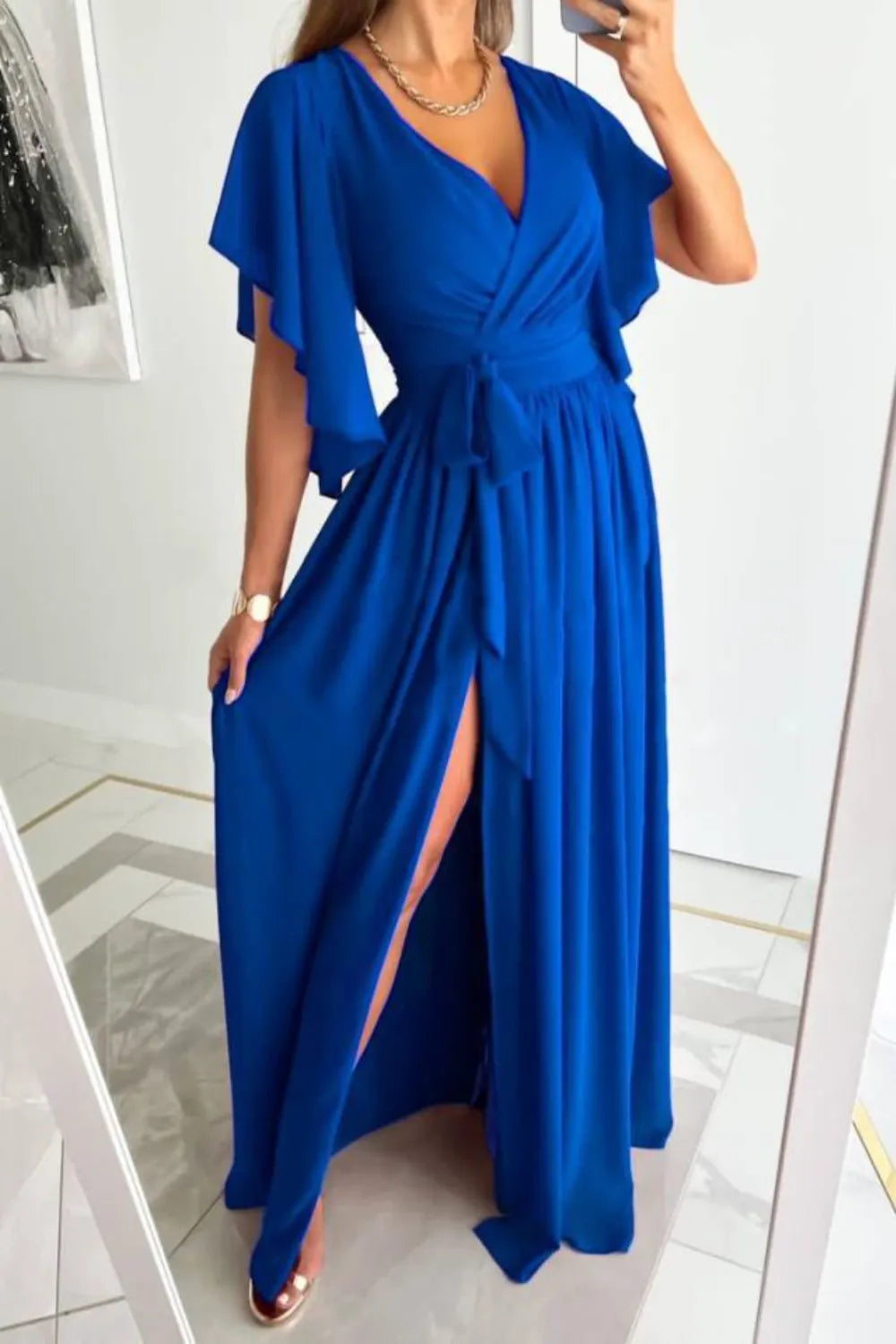 Surplice Flutter Sleeve Maxi Dress - product image 10