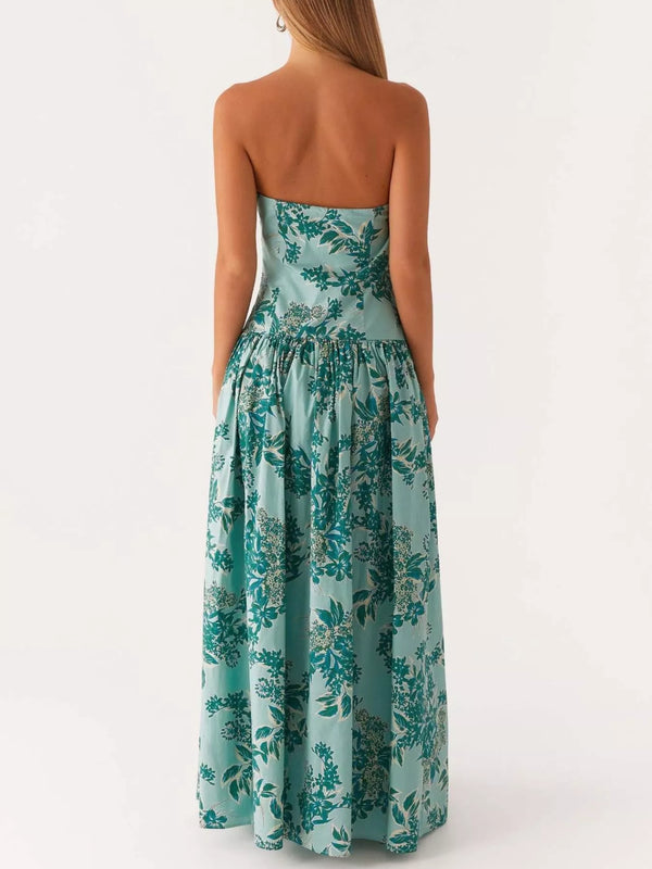 Ruched Printed Tube Maxi Dress - product image 6