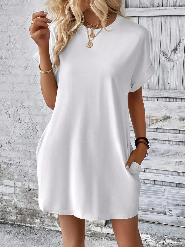Round Neck Short Sleeve Mini Dress - product image 24