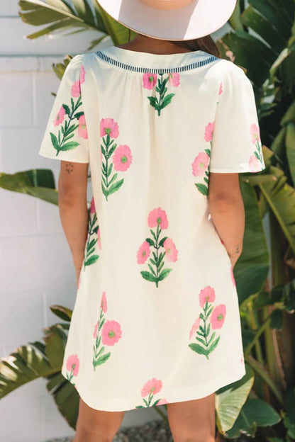 Floral Print Flutter Sleeve Summer Mini Dress view 2 - Shopiebay