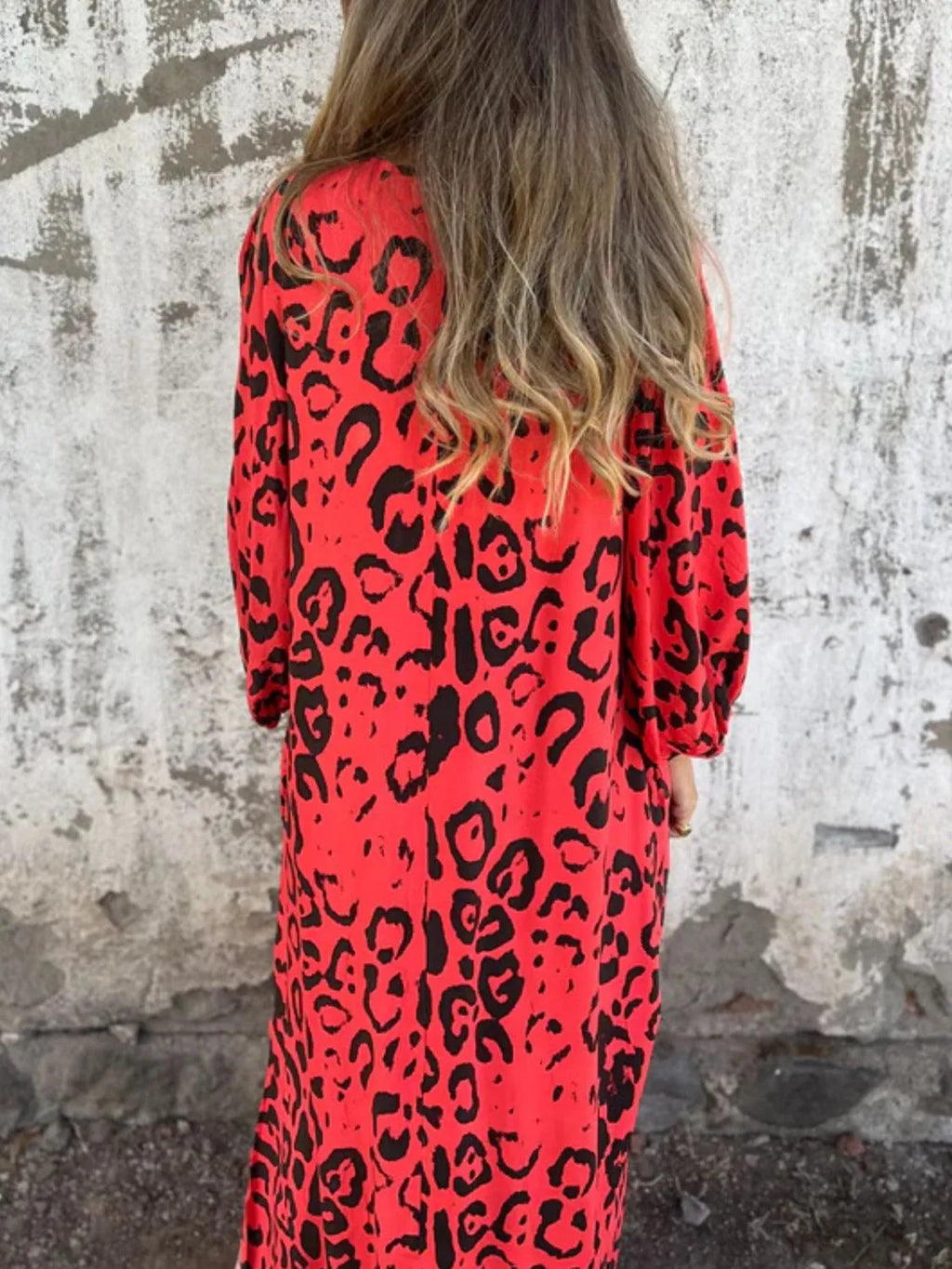Printed V-Neck Dress with Pockets - product image 30