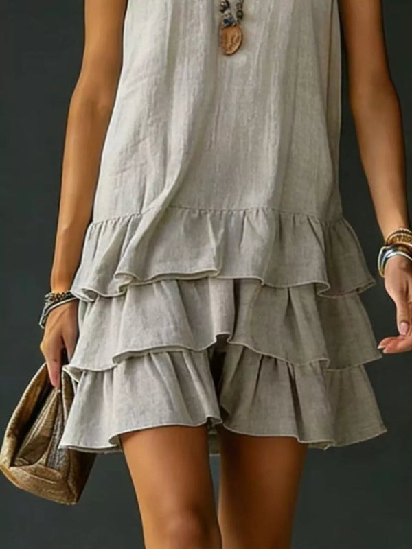 Full Size Ruffled Hem V-Neck Sleeveless Dress Plus Size - product image 23