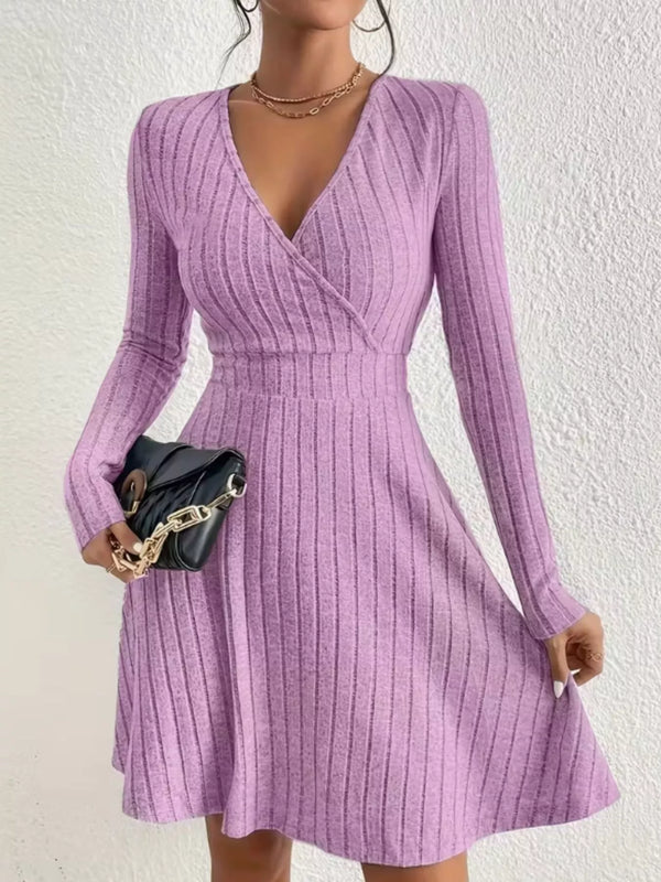 Ribbed Knit Wrap Mini Dress - product image 24
