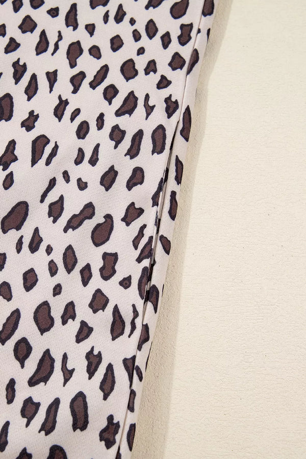 Leopard Print Zip up Collar Patchwork Shift Mini Dress - product image 8