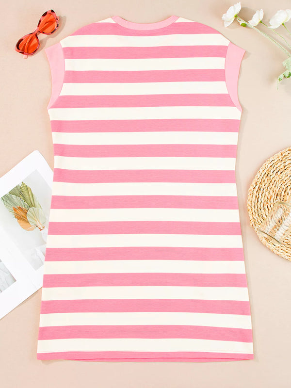 Stripe Cap Sleeve Pocketed Shift Dress - product image 3