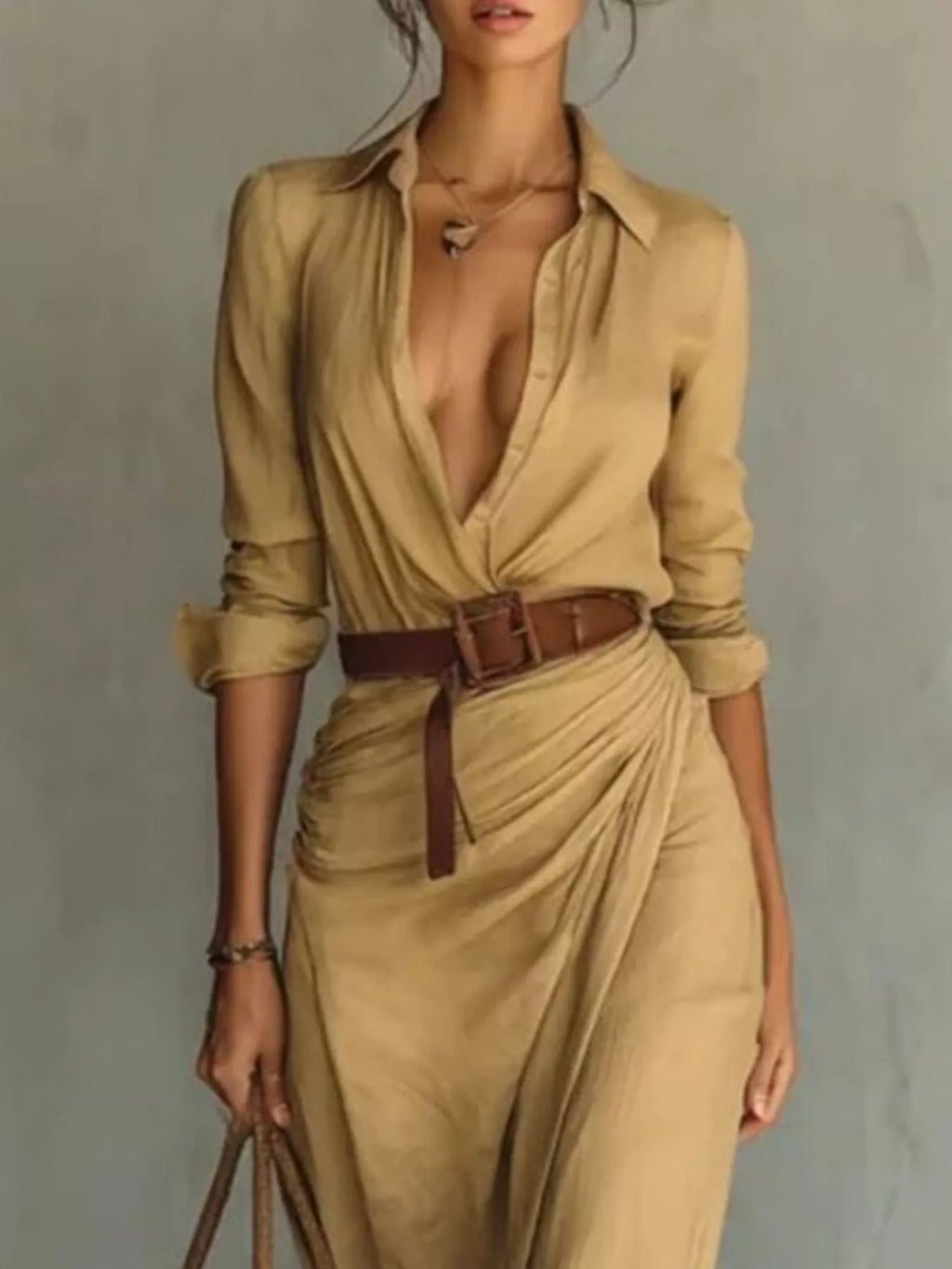 Ruched Long Sleeve Maxi Dress - product image 2