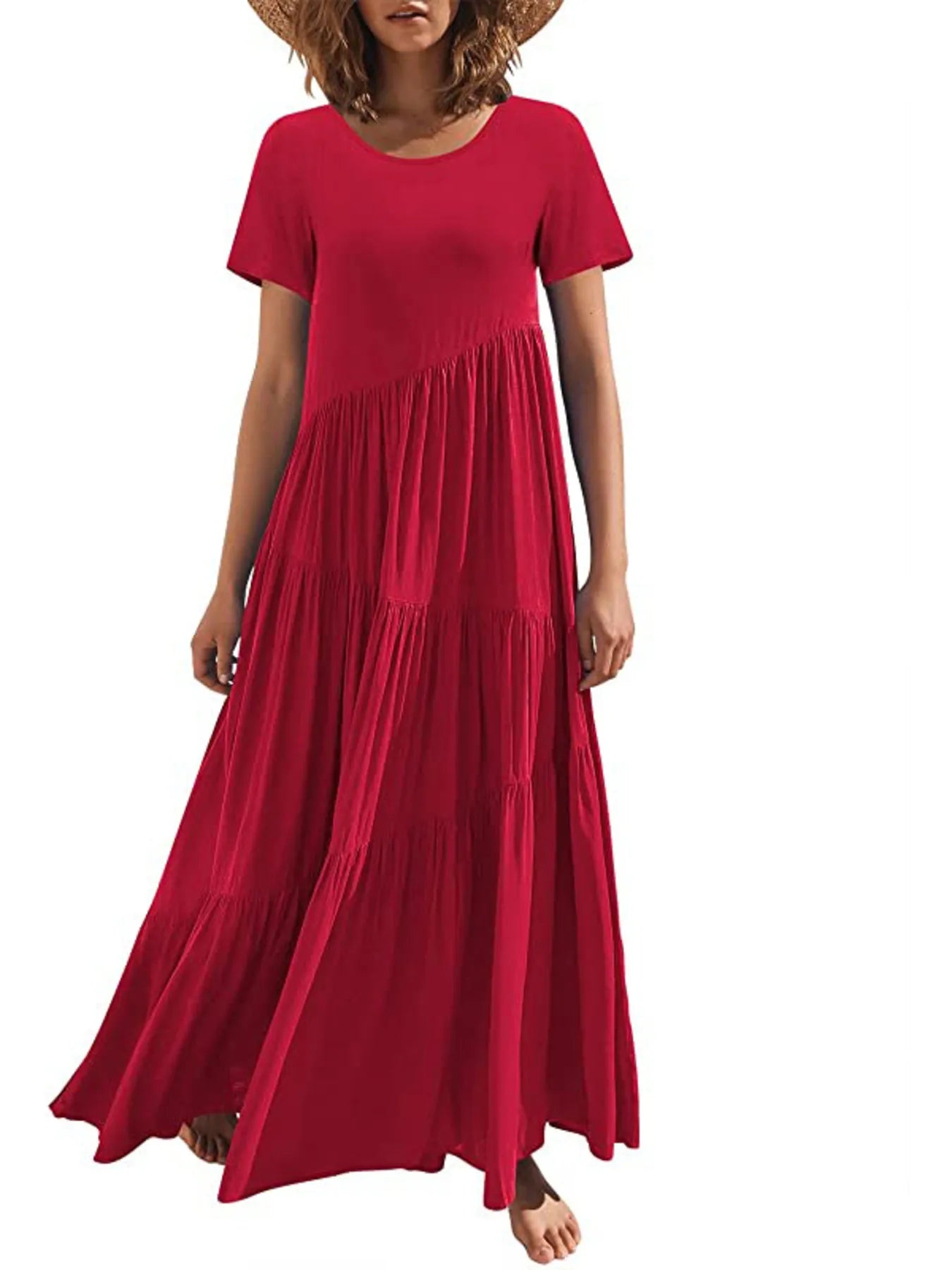 Round Neck Tiered Ruffle Maxi Dress - product image 3