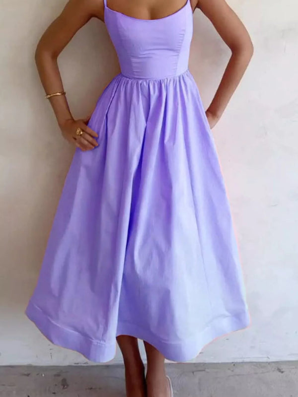 Adjustable Strap Scoop Neck Midi Dress - product image 5