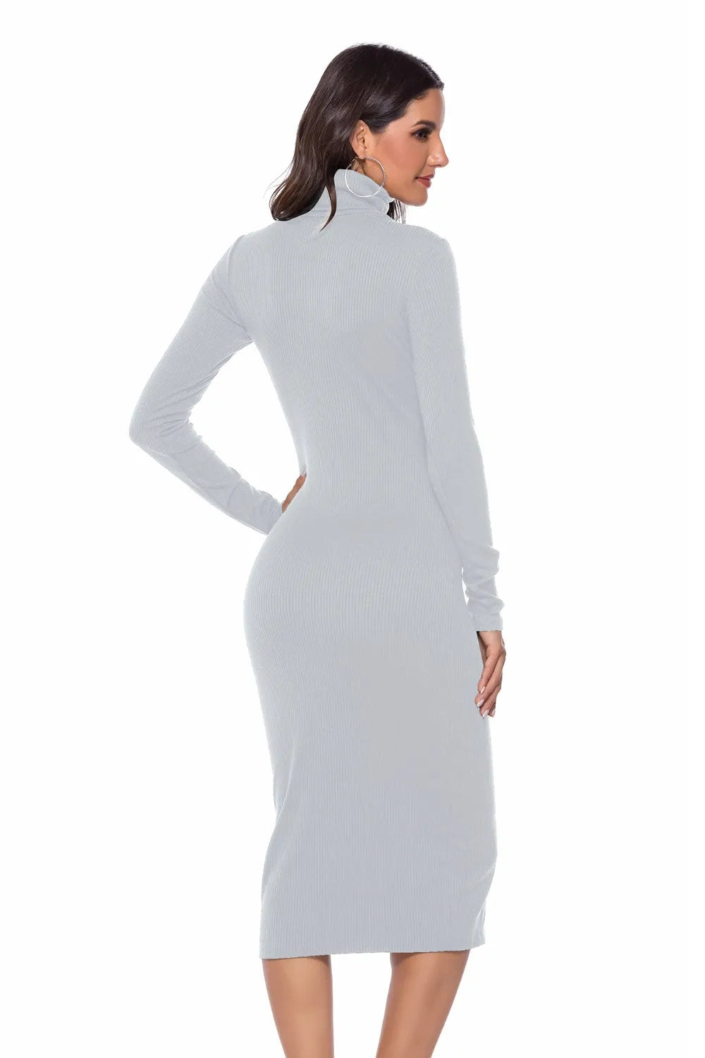 Ribbed Turtleneck Long Sleeve Dress - product image 19