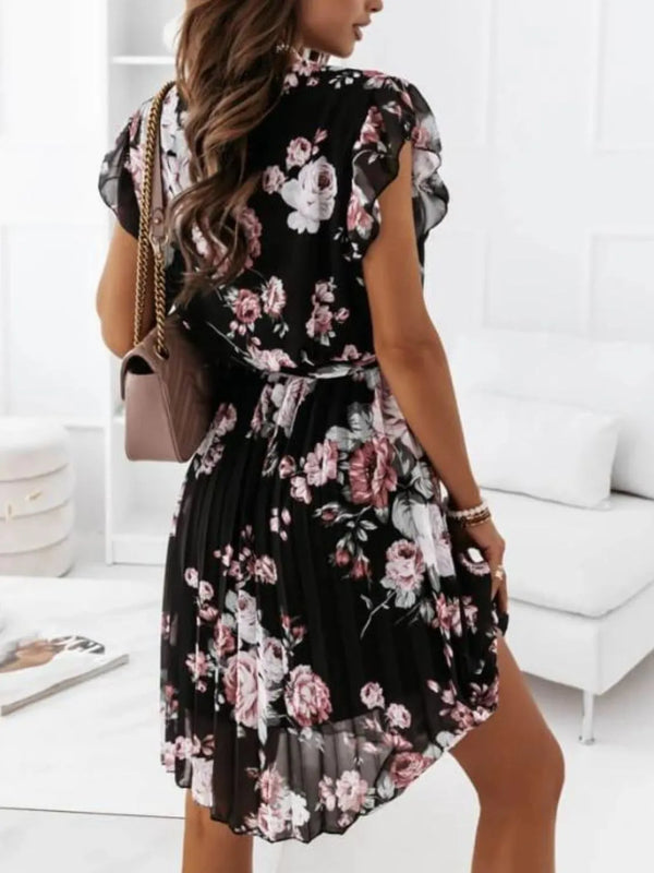 Floral Surplice Ruffled Cap Sleeve Dress - product image 9