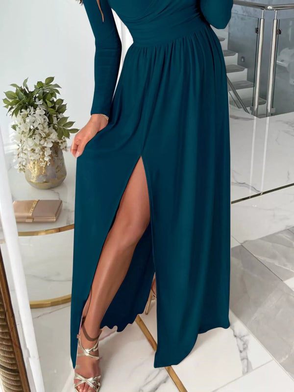 Slit Surplice Cold Shoulder Maxi Dress - product image 6