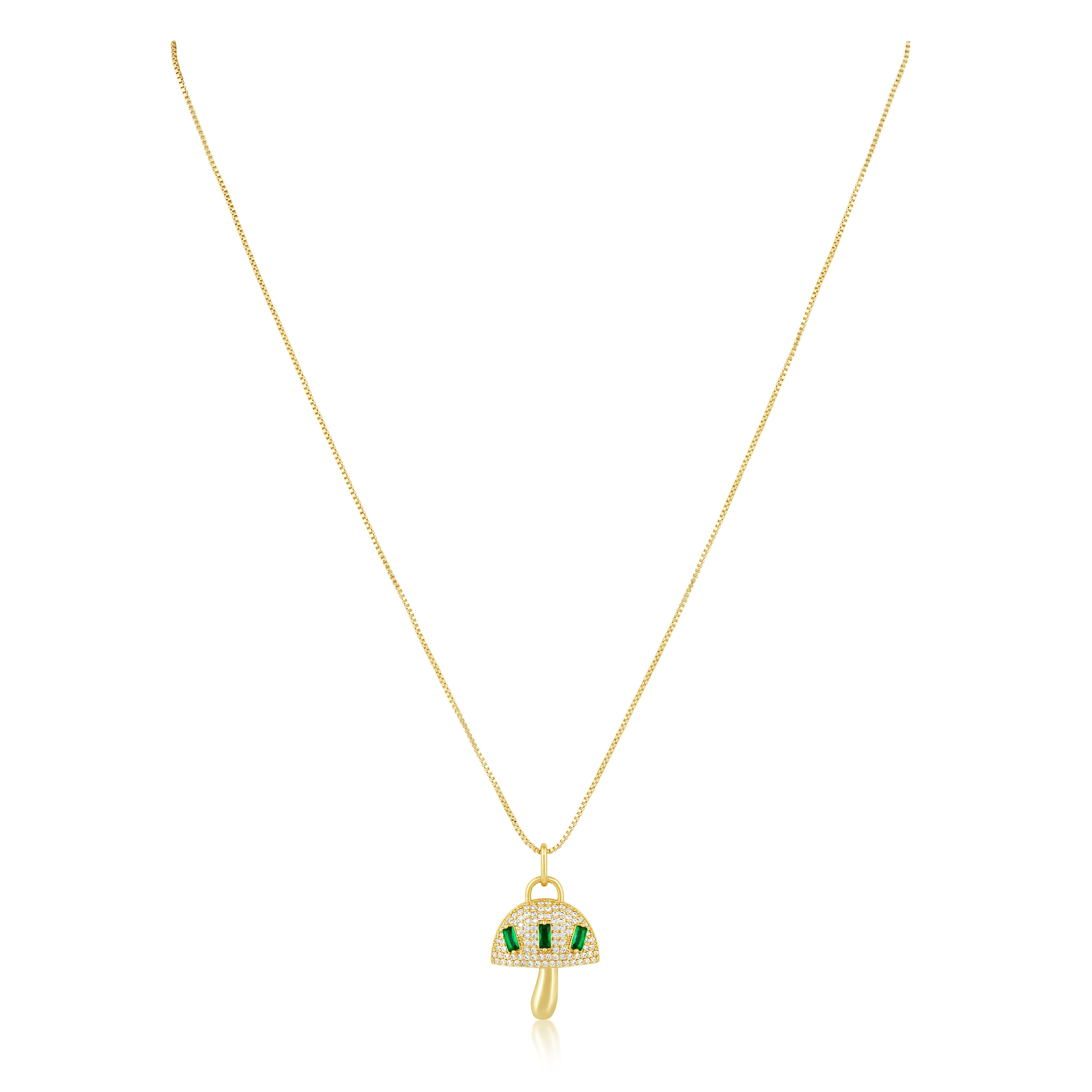 Alice Emerald Mushroom Pendant Necklace Main image