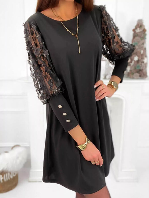 Floral Lace Sleeve Mini Dress - product image 2