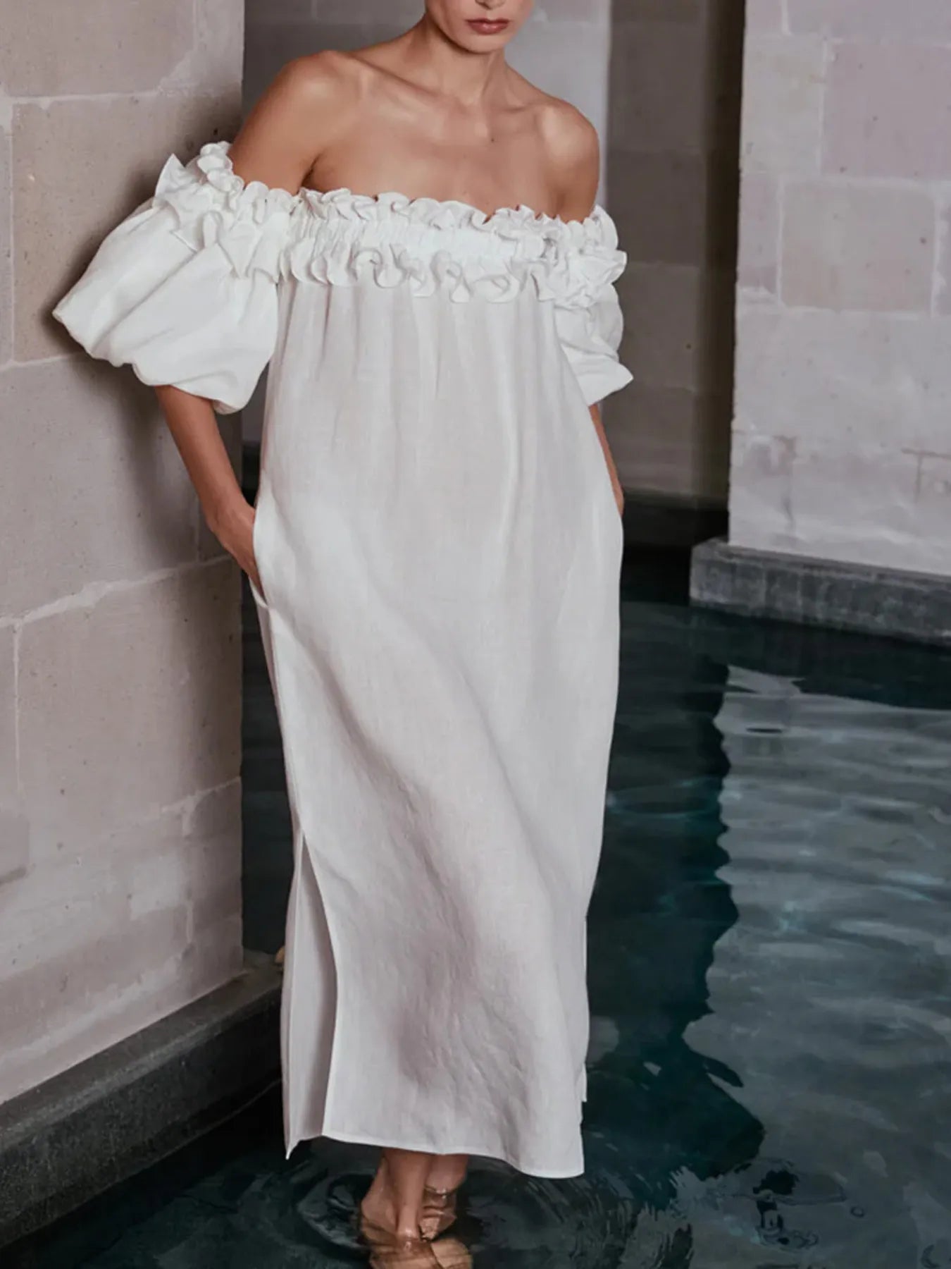 Side Slit Off-Shoulder Dress Secondary image