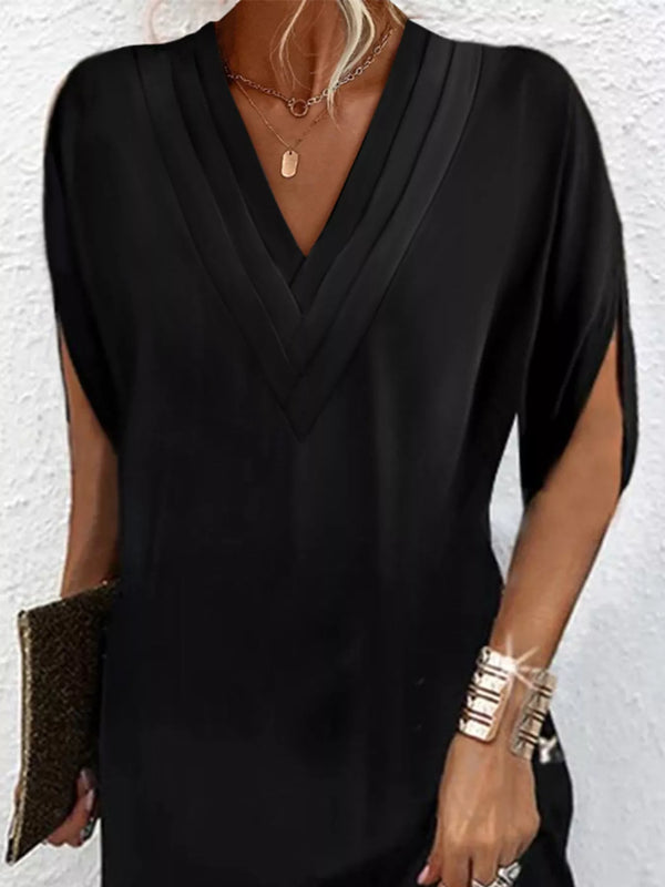 V-Neck Slit Sleeve Mini Dress - product image 5