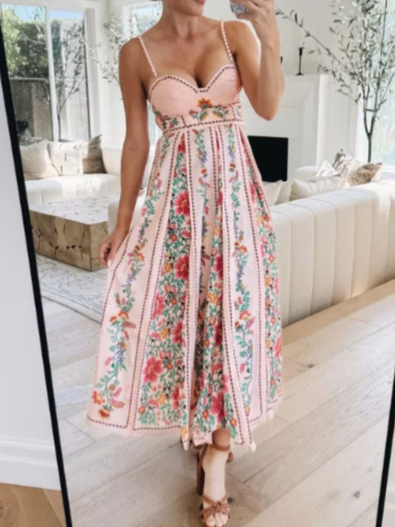 Floral Print Sweetheart Neck Cami Dress - product image 5