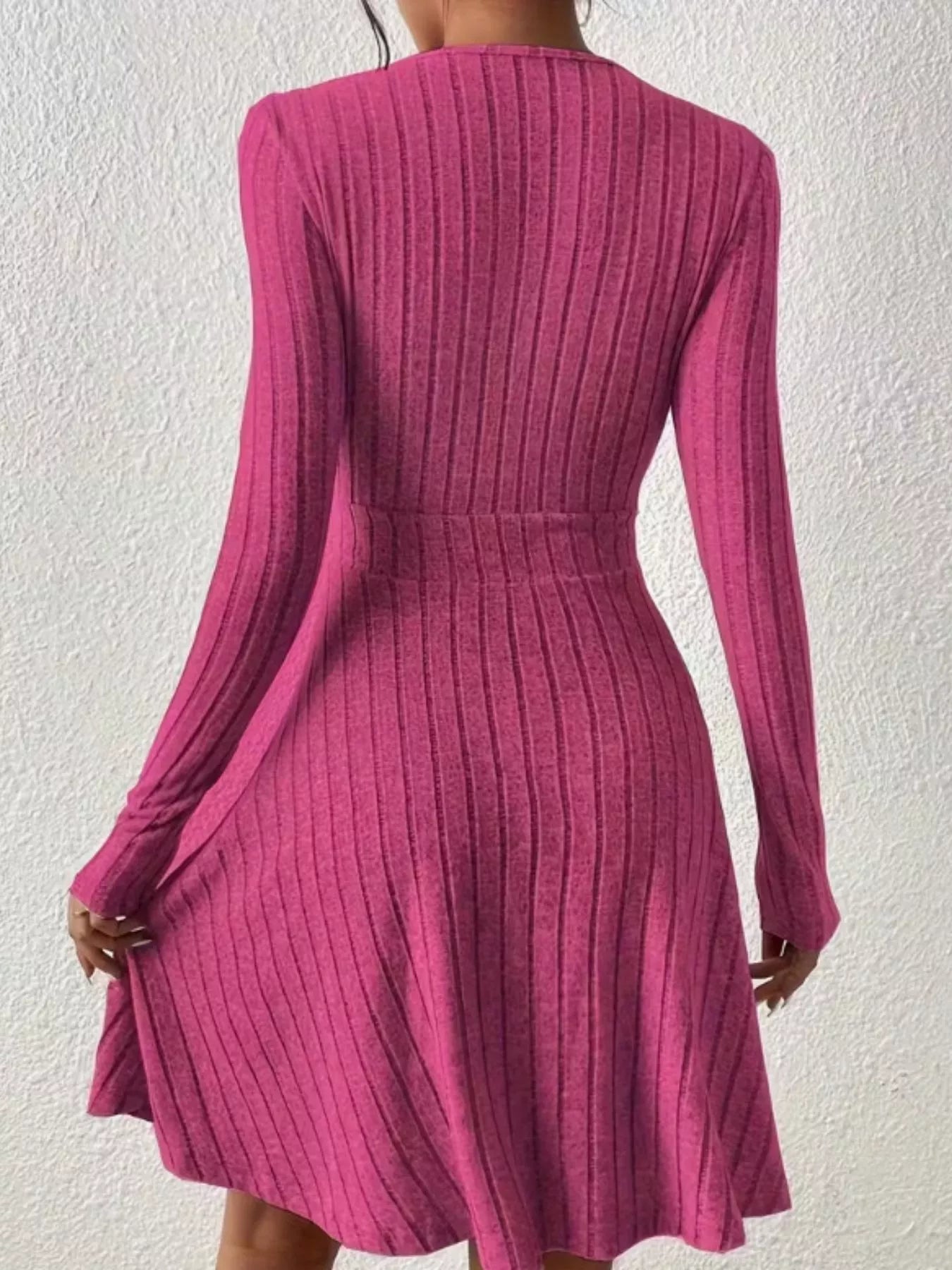 Ribbed Knit Wrap Mini Dress - product image 16