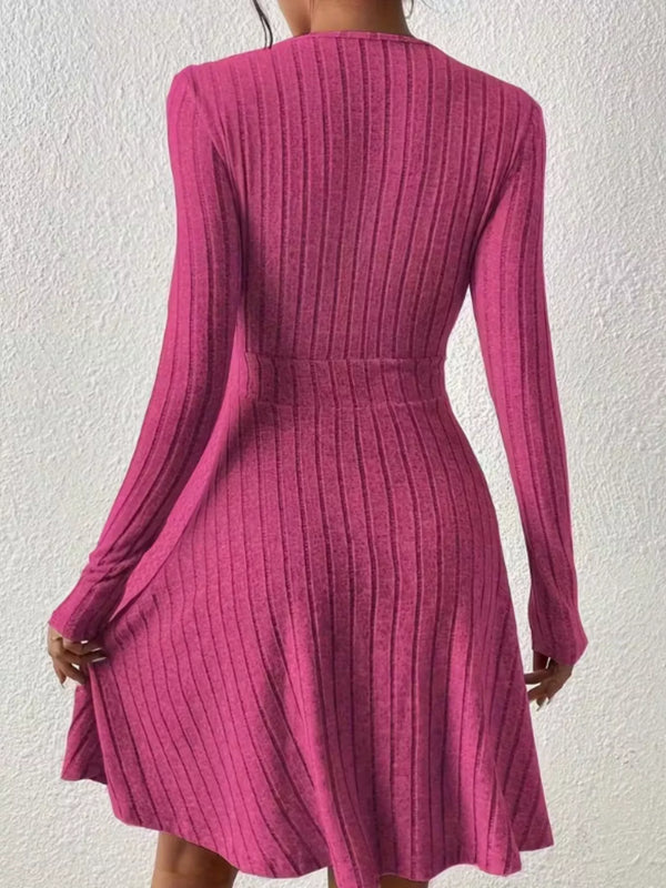 Ribbed Knit Wrap Mini Dress - product image 16