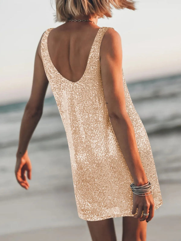 Sequin Scoop Neck Mini Dress - product image 11