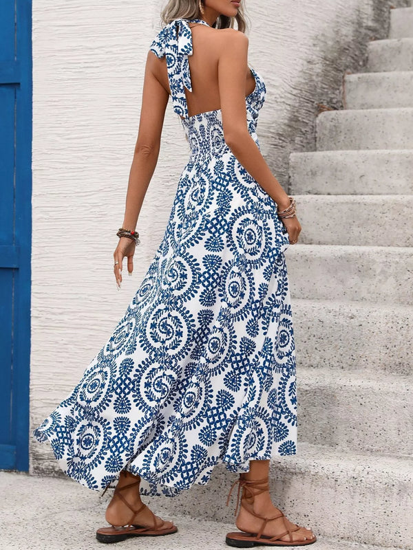 Printed Halter Neck Maxi Dress - product image 6