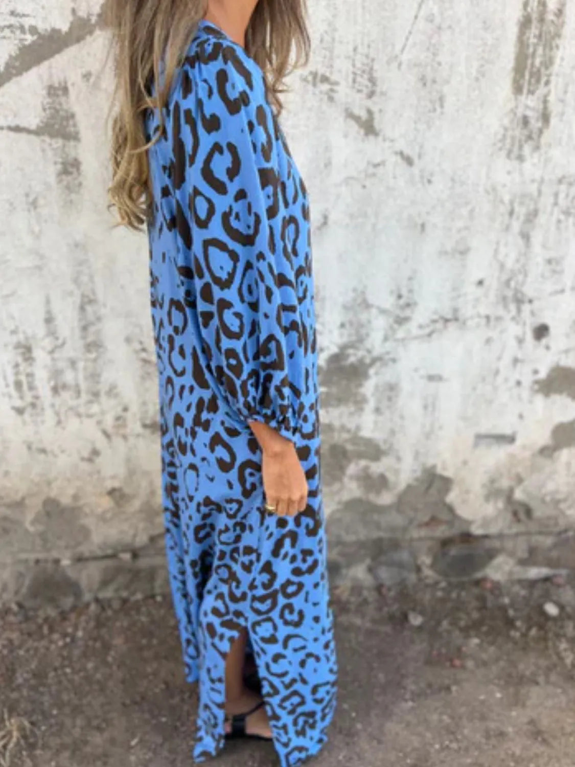 Printed V-Neck Dress with Pockets - product image 24