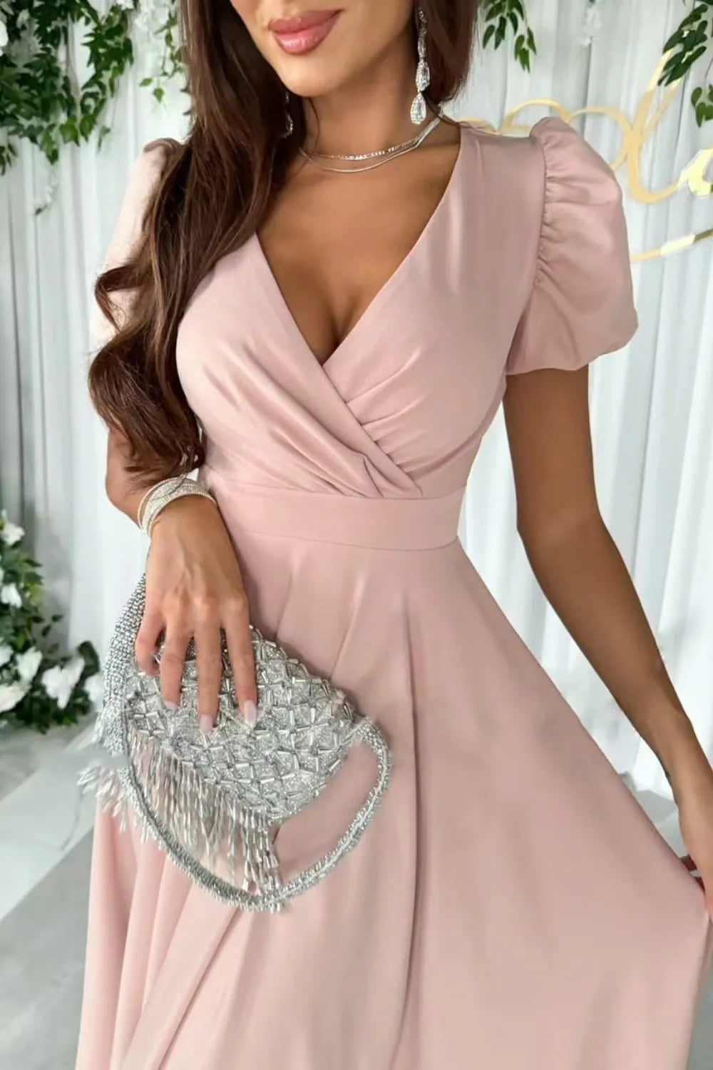 Surplice Puff Sleeve Midi Dress - product image 11