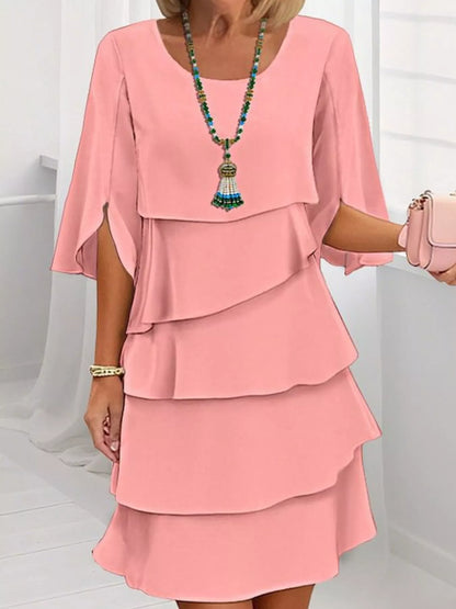 Full Size Ruffled Layered Flutter Sleeve Dress Plus Size view 4 - Shopiebay