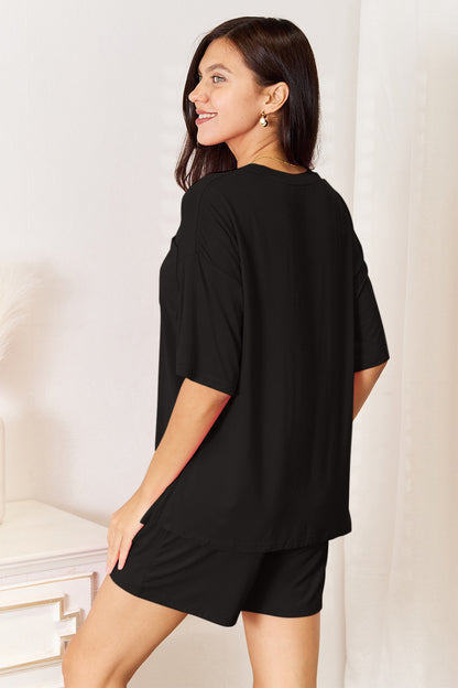 Basic Bae Full Size Soft Rayon Half Sleeve Top and Shorts Set view 6 - Shopiebay