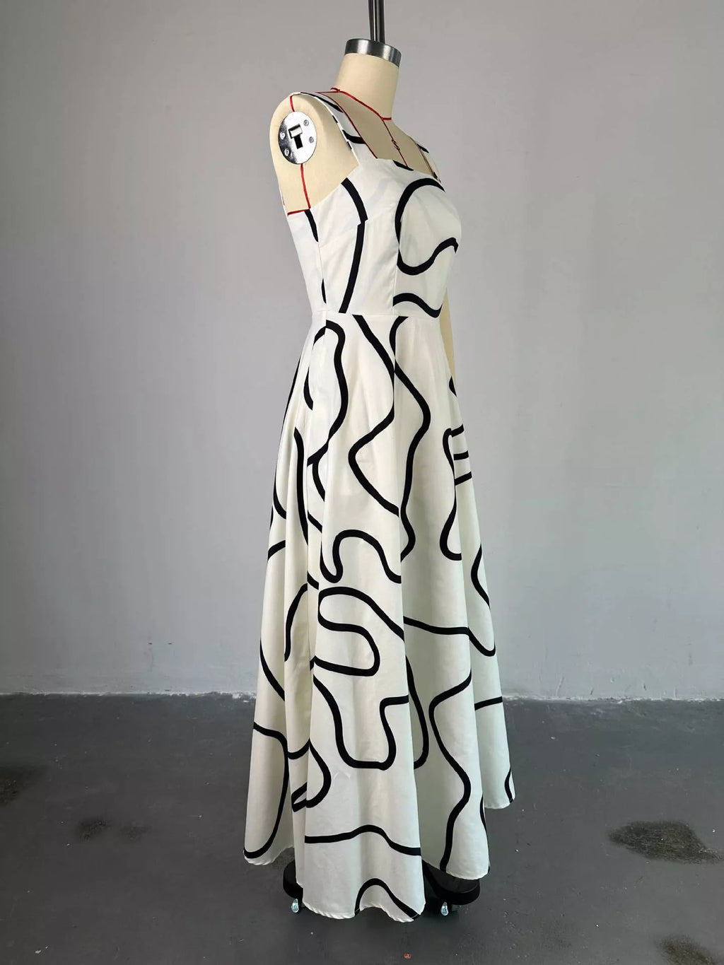 Abstract Print Square Neck Midi Dress - product image 4