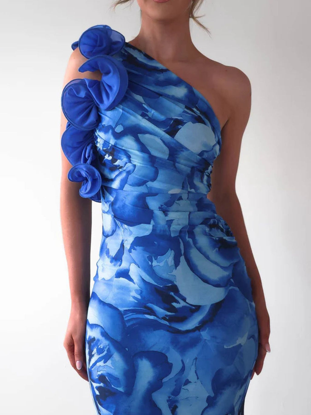 Floral Print One-Shoulder Maxi Dress - product image 3