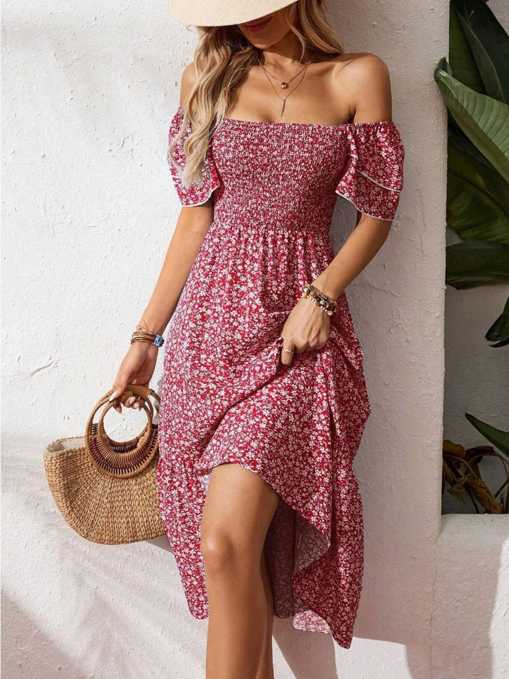Floral Print Smocked Ruffle Sleeves Dress - product image 20
