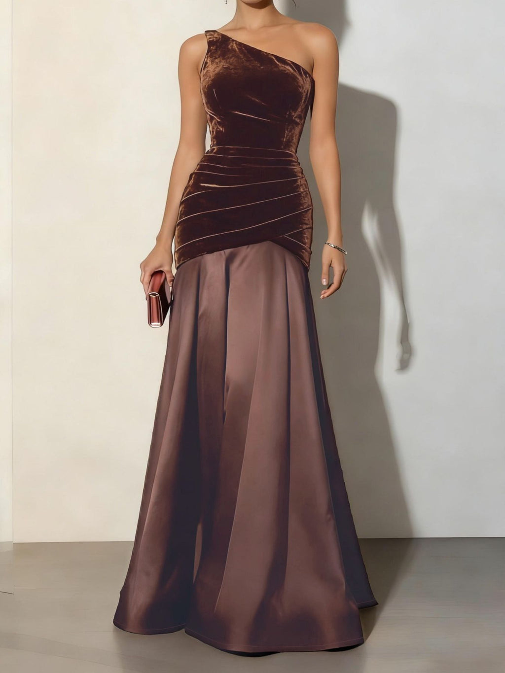 Velvet One-Shoulder Mermaid Maxi Dress - product image 3