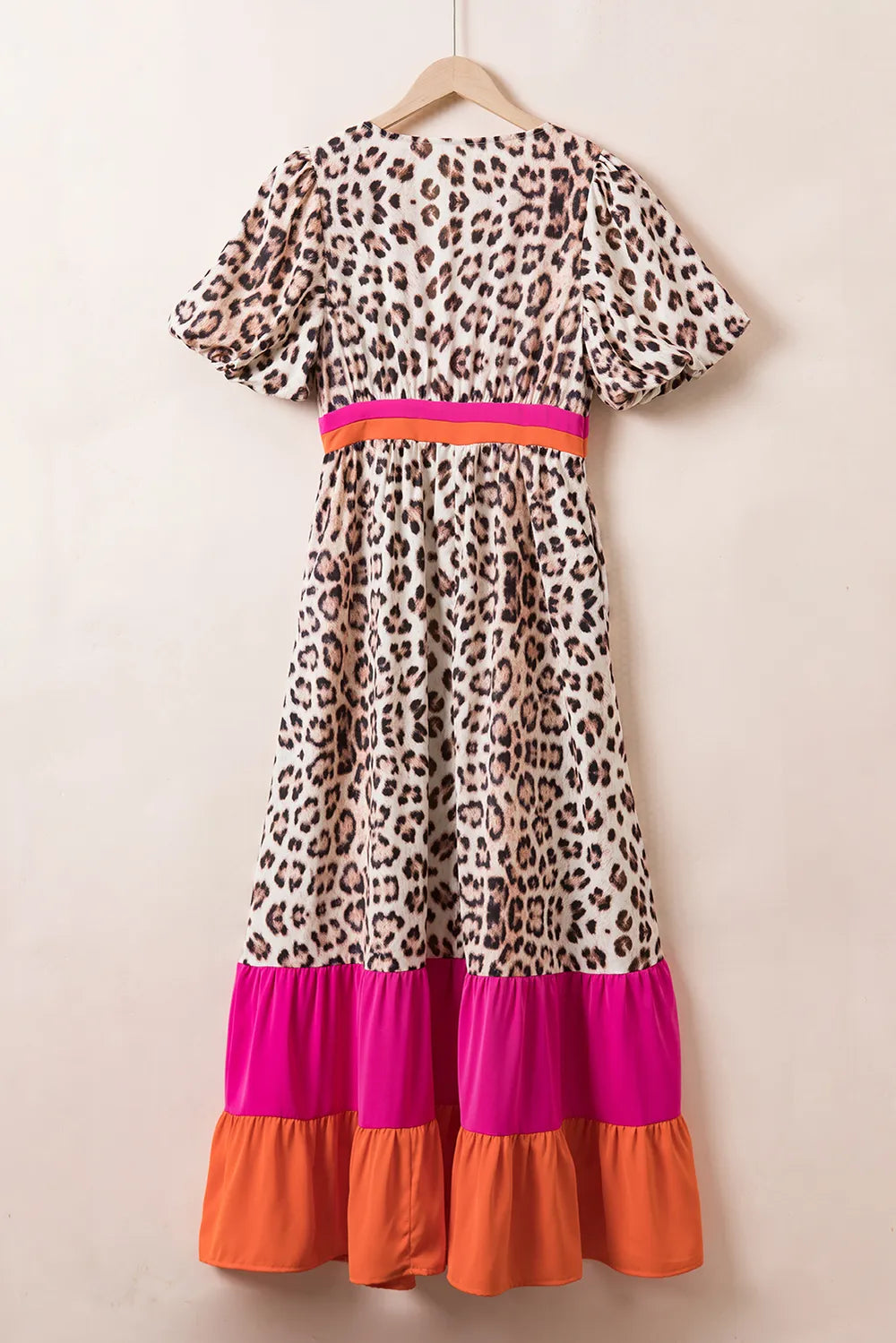 Leopard V-Neck Half Sleeve Maxi Dress - product image 4