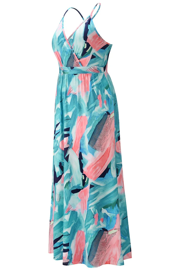 Crisscross Printed Surplice Cami Dress view 9 - Shopiebay