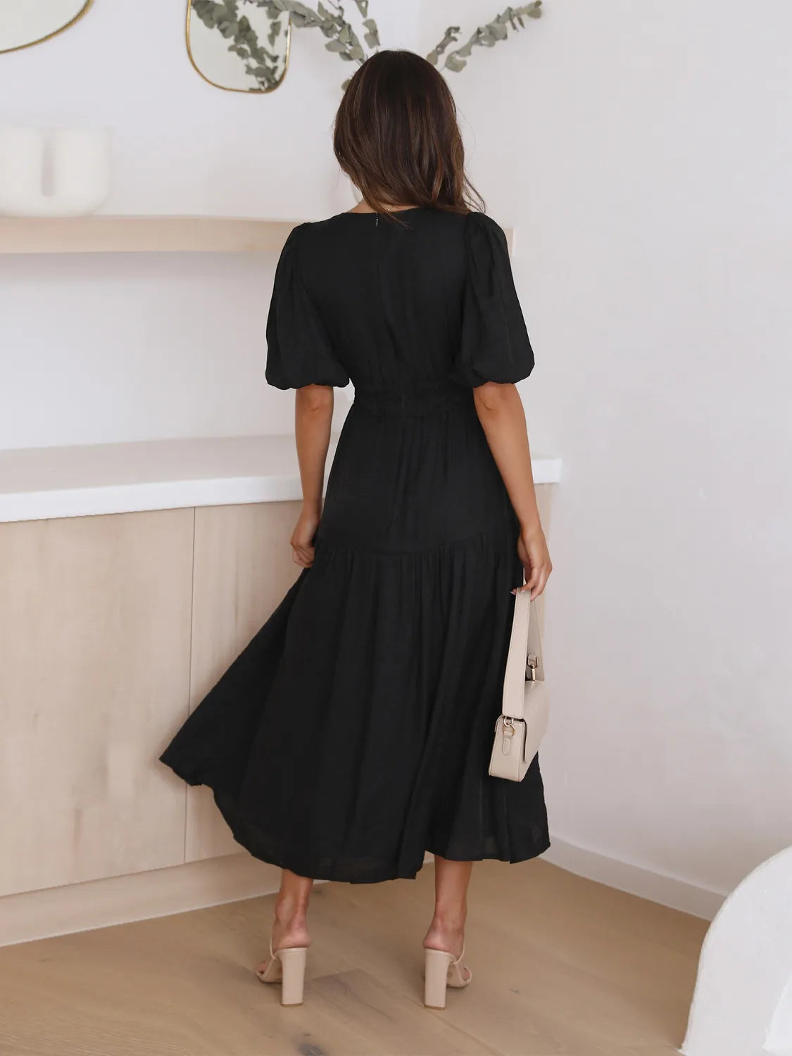Tiered Surplice Half Sleeve Midi Dress - product image 17