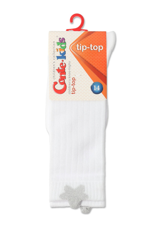 Conte-Kids Cotton Knee-Highs Tip-Top 047 - Shimmering Picot