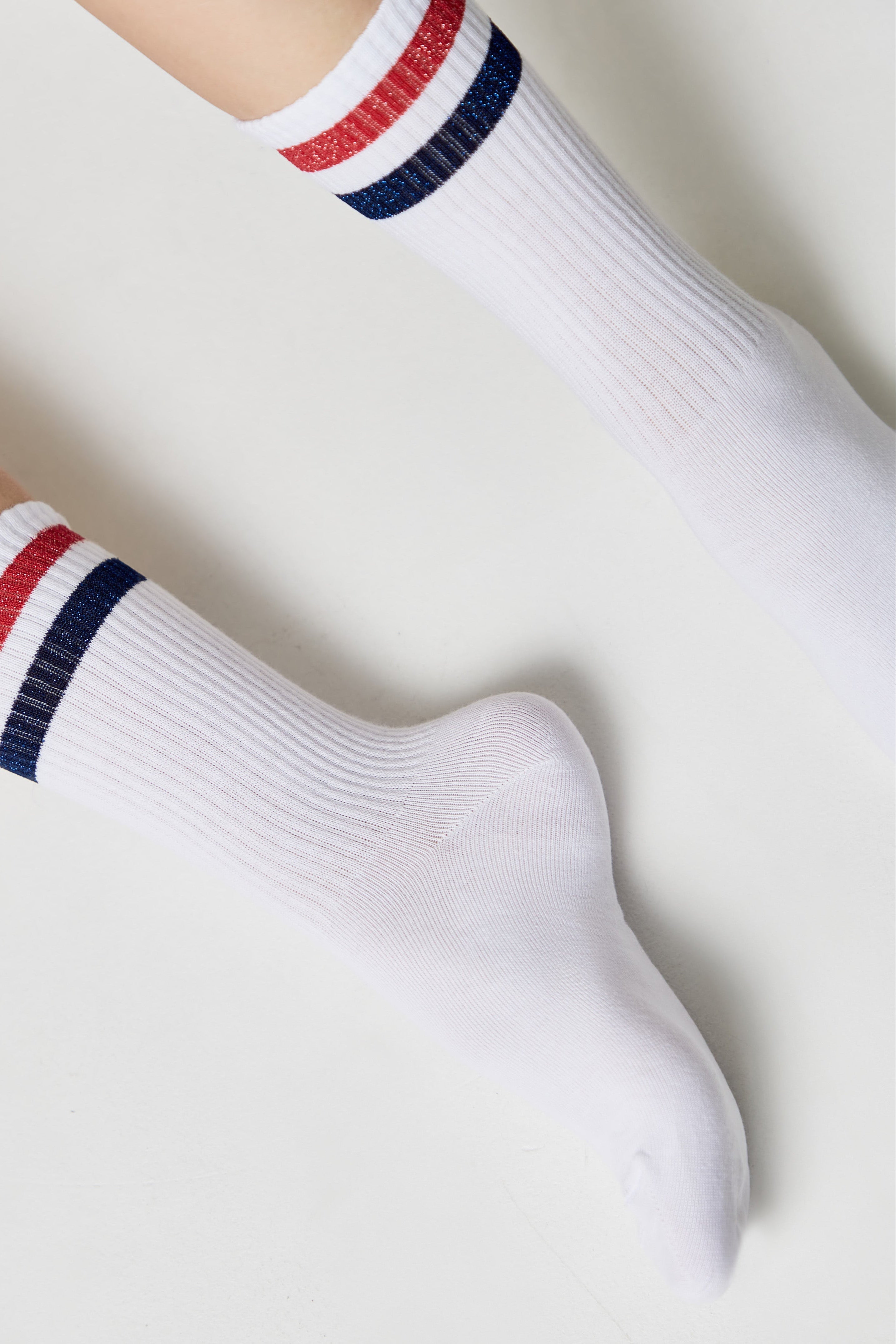 Conte Cotton Long Socks Active 157 - Lurex Stripes Secondary image