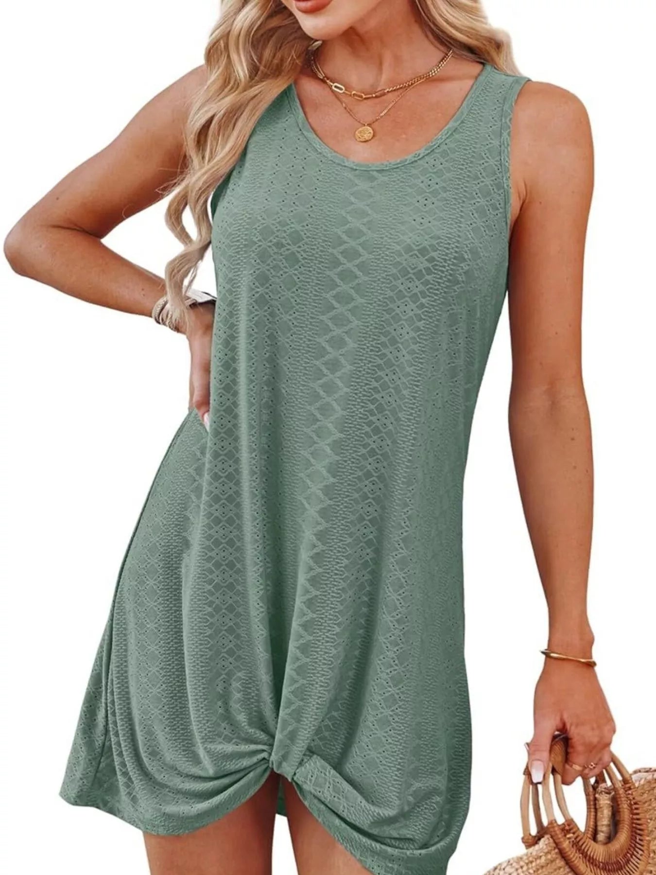 Sleeveless Knotted Hem Tank Dress - product image 4