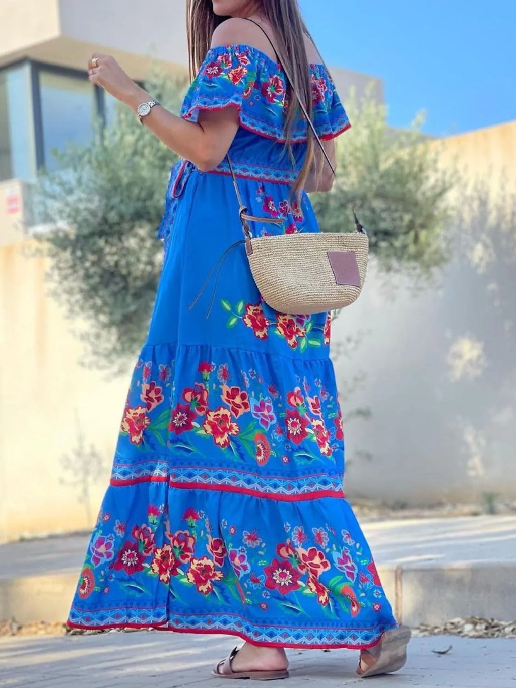 Floral Off Shoulder Ruffle Maxi Dress - product image 22
