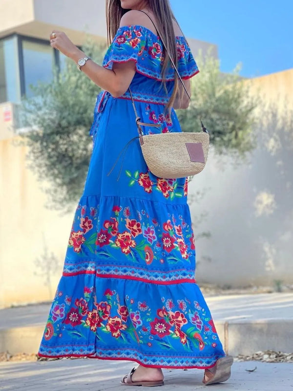 Floral Off Shoulder Ruffle Maxi Dress - product image 22
