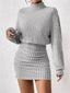 Ribbed Knit Turtleneck Bodycon Mini Dress - Shopiebay women's boutique