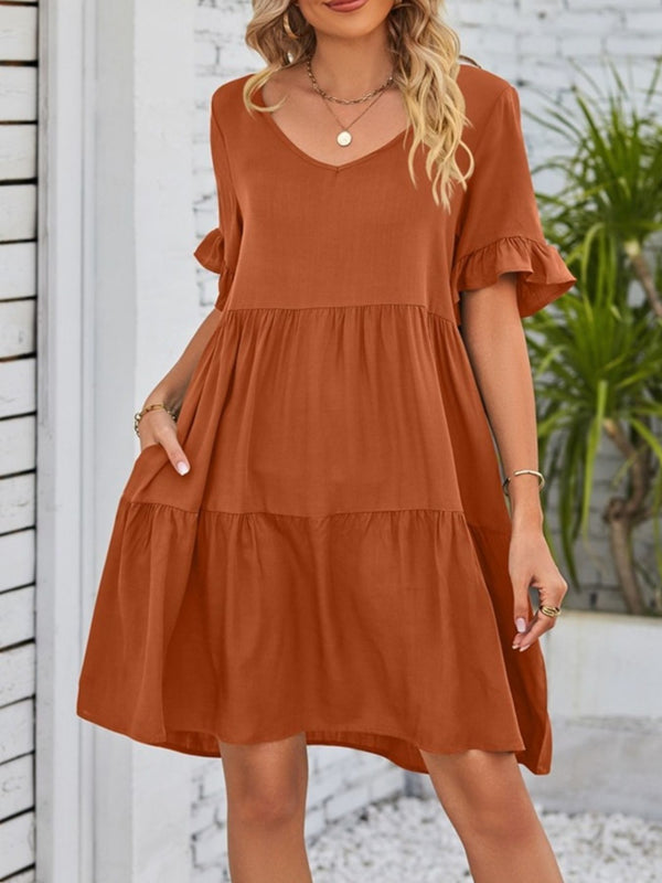 Ruffled Sleeve Tiered Mini Dress - product image 11