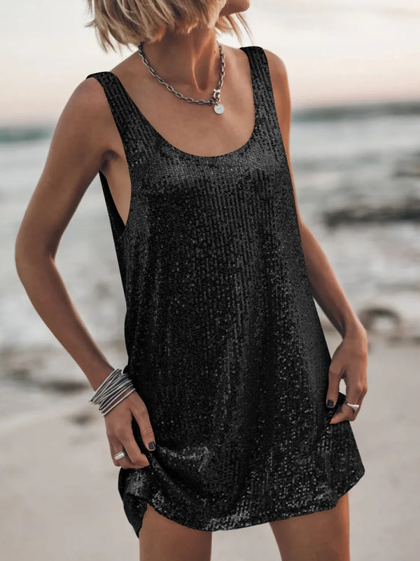 Sequin Scoop Neck Mini Dress - product image 21