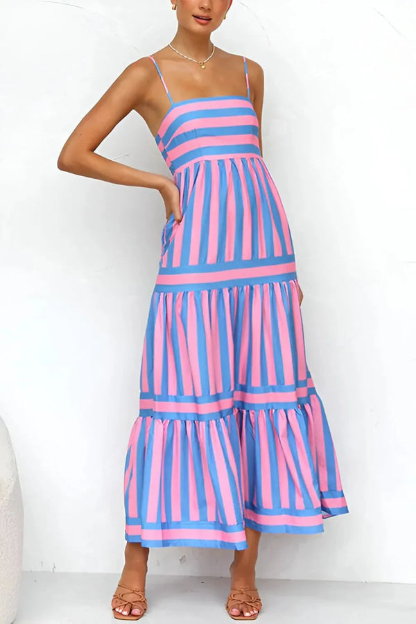 Striped Tiered Maxi Cami Dress view 6 - Shopiebay
