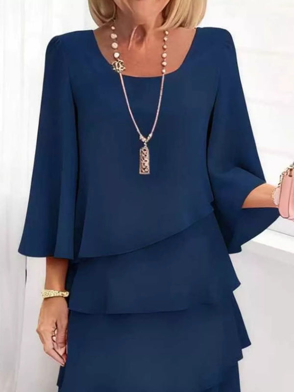 Ruffled Layered 3/4 Sleeve Dress - product image 11
