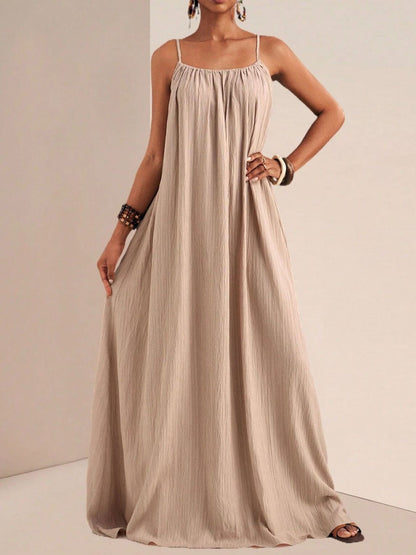 Spaghetti Strap Flowy Maxi Dress - Shopiebay women's boutique