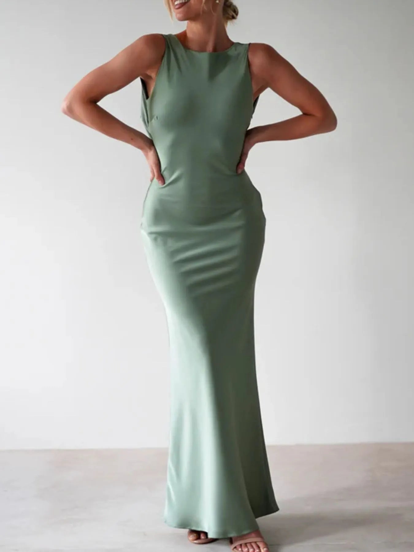 Satin Sleeveless Maxi Dress - product image 9