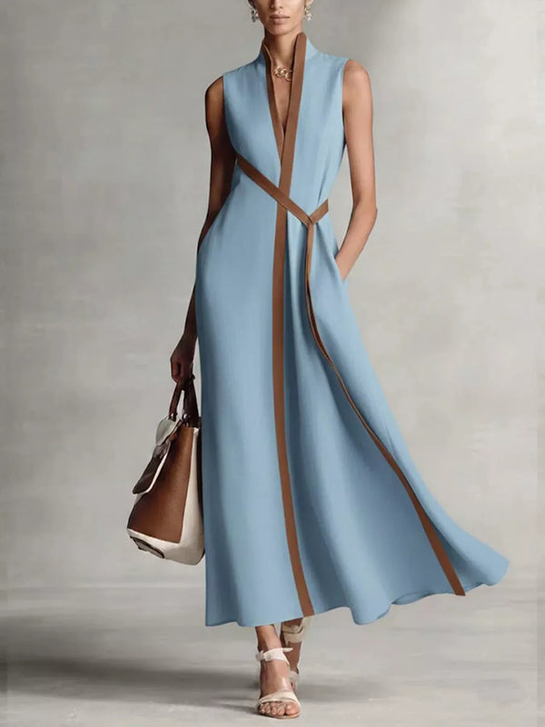 Full Size Contrast Trim Sleeveless Maxi Dress Plus Size - product image 3