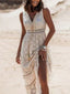 Lace V-Neck Sleeveless Maxi Dress