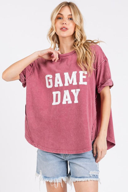 Mittoshop GAME DAY Round Neck Short Sleeve T-Shirt